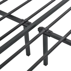 [En.Casa] Cadre de Lit double en Métal Imatra 180 x 200 cm Noir Mat en.casa* Lit Double