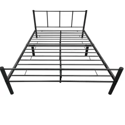 [En.Casa] Cadre de Lit Double en Métal Laos 160 x 200 cm Noir Mat en.casa* Lit Double