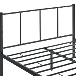 [En.Casa] Cadre de Lit Double en Métal Laos 160 x 200 cm Noir Mat en.casa* Lit Double