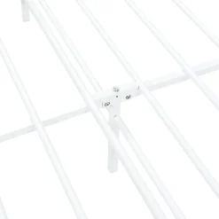 Cadre de lit double Florenz Acier Revêtu par Poudre 160 x 200 Blanc en.casa><noscript><img width=
