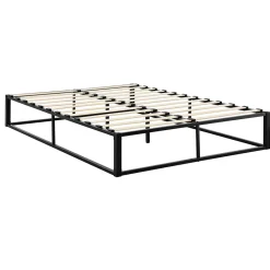 [En.Casa] Cadre de lit double Kreta en Métal 180 x 200 cm Noir en.casa* Lit Double