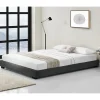 Cadre de Lit Double Masari Rembourré avec Similicuir Noir 200 x 180 cm>Corium