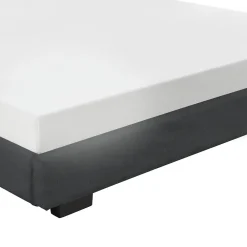 Cadre de Lit Double Masari Rembourré avec Similicuir Noir 200 x 180 cm><noscript><img width=