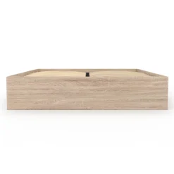 IDMarket Cadre de lit double SALEM avec rangements et sommier 140 x 190 cm façon hêtre* Lit Avec Rangement