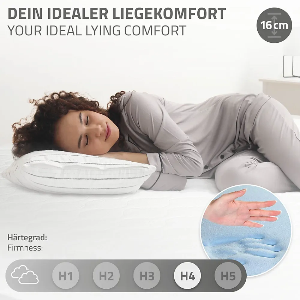Ml-Design Cadre de lit en acier anthracite 90x200 cm avec sommier à lattes matelas H16 cm* Sommier