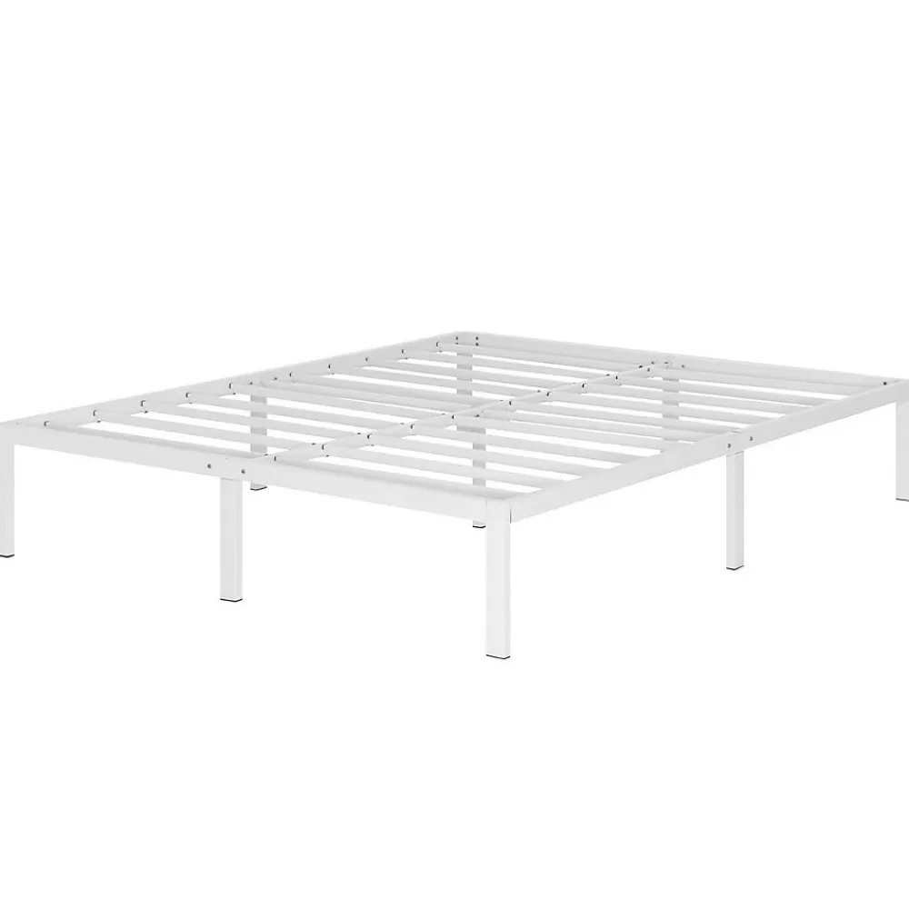 Cadre De Lit En Acier Avec Espace De Rangement - Montage Facile - 200x200 Cm Blanc>Monmobilierdesign Clearance