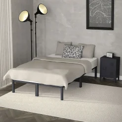 Cadre de lit en acier sommier à lattes anthracite chambre à coucher 120 x 200 cm><noscript><img width=