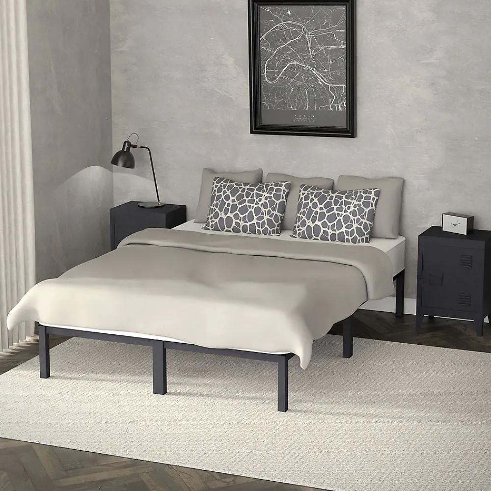 Cadre de lit en acier sommier à lattes anthracite chambre à coucher 140 x 200 cm>Ml-Design