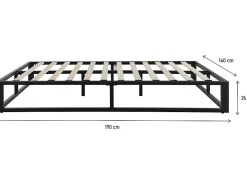 Habitat Et Jardin Cadre de lit en métal 140 x 190 cm - Noir* Lit Double