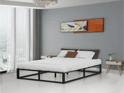Habitat Et Jardin Cadre de lit en métal 140 x 190 cm - Noir* Lit Double