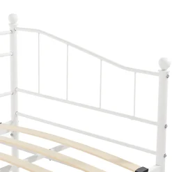 Cadre de Lit Gigogne en Métal Skutskär Blanc 90x200cm en.casa><noscript><img width=