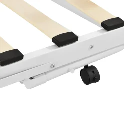 Cadre de Lit Gigogne en Métal Skutskär Blanc 90x200cm en.casa><noscript><img width=