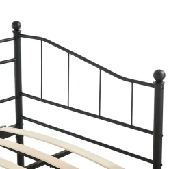 Cadre de Lit Gigogne en Métal Skutskär Noir 90x200cm en.casa><noscript><img width=