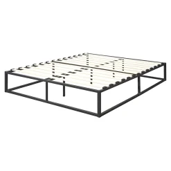[En.Casa] Cadre de Lit Kreta Métallique avec Sommier à Lattes 160x200 cm Noir en.casa* Lit Double