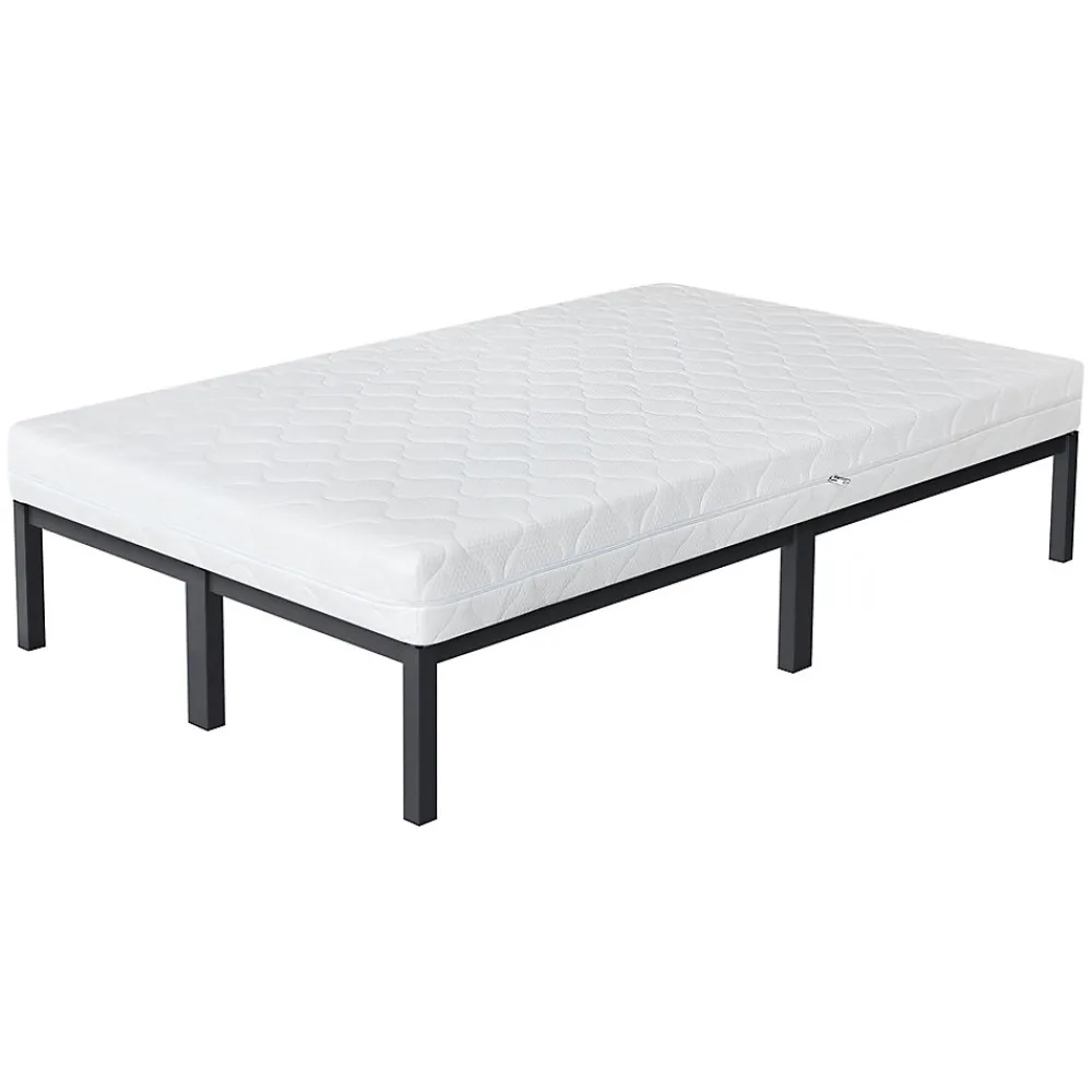 Cadre de lit métal anthracite matelas H:16 cm sommier à lattes intégré 120x200cm>Ml-Design Best