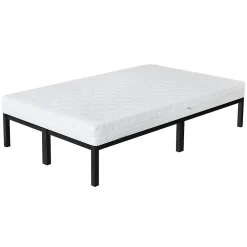 Ml-Design Cadre de lit noir en métal 120x200cm avec sommier à lattes matelas H:16 cm* Sommier