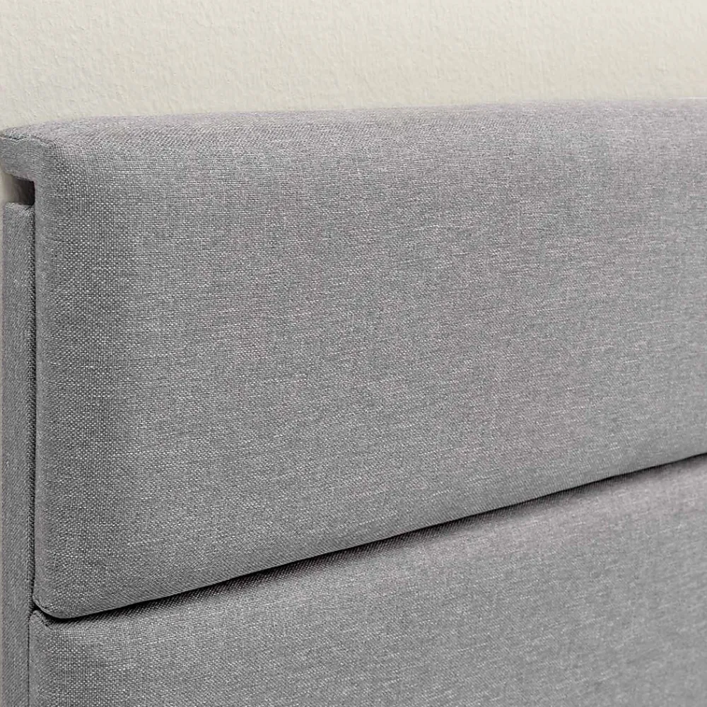 Vs Venta-Stock Cadre de lit plateforme Aroma capitonné 30 cm, 150x190 cm, Gris clair* Sommier
