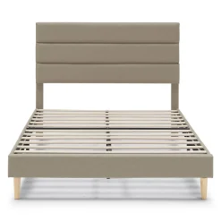 Cadre de lit plateforme Aroma capitonné 30 cm, 150x190 cm, Beige><noscript><img data-lazyloaded=