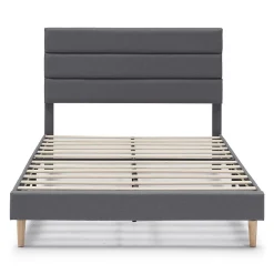 Cadre de lit plateforme Aroma capitonné 30 cm, 90x190 cm, Gris foncé><noscript><img width=