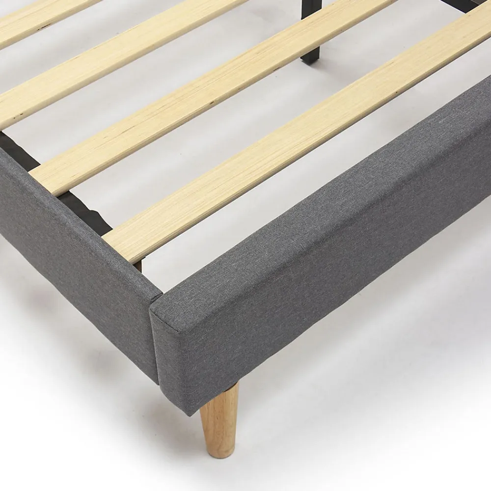 Cadre de lit plateforme Aroma capitonné 30 cm, 90x190 cm, Gris foncé>Vs Venta-Stock