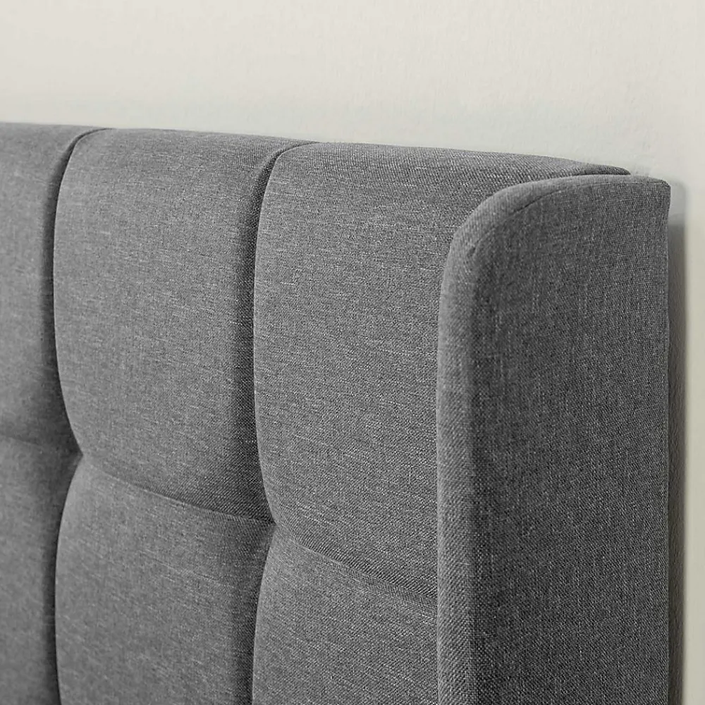 Cadre de lit plateforme Esther capitonné 30 cm, 140x190 cm, Gris foncé>Vs Venta-Stock Hot