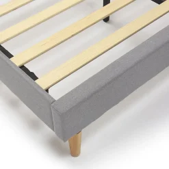 Vs Venta-Stock Cadre de lit plateforme Esther capitonné 30 cm, 140x190 cm, Gris clair* Sommier