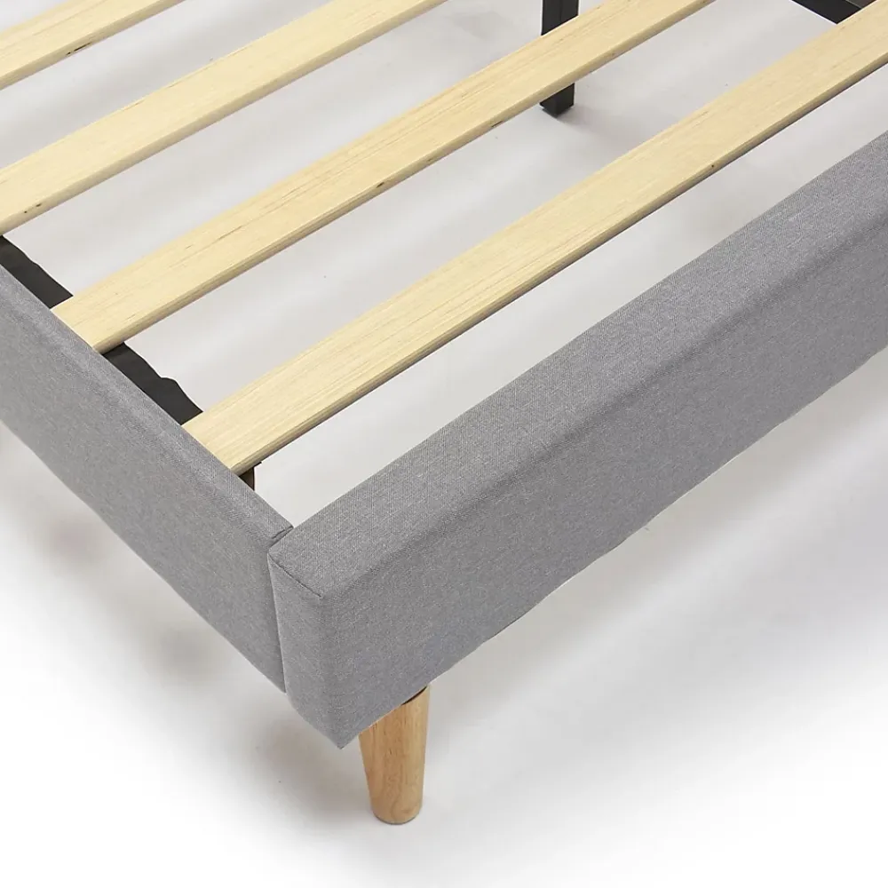 Vs Venta-Stock Cadre de lit plateforme Esther capitonné 30 cm, 140x190 cm, Gris clair* Sommier