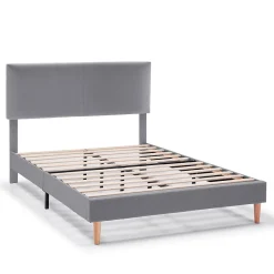 Vs Venta-Stock Cadre de lit rembourré Lauren 30 cm, 90 x 190 cm, Gris foncé* Sommier