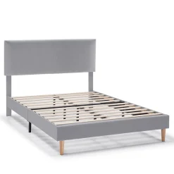 Cadre de lit rembourré Lauren 30 cm, 90 x 190 cm, Gris clair>Vs Venta-Stock Clearance