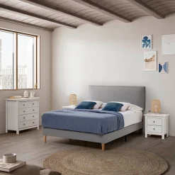 Cadre de lit rembourré Lauren 30 cm, 90 x 190 cm, Gris clair>Vs Venta-Stock Clearance