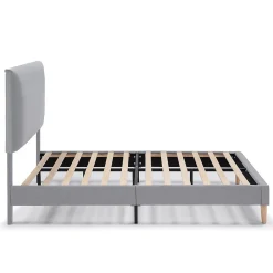Cadre de lit rembourré Lauren 30 cm, 90 x 190 cm, Gris clair><noscript><img width=
