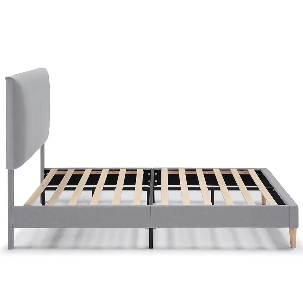 Cadre de lit rembourré Lauren 30 cm, 90 x 190 cm, Gris clair>Vs Venta-Stock Clearance