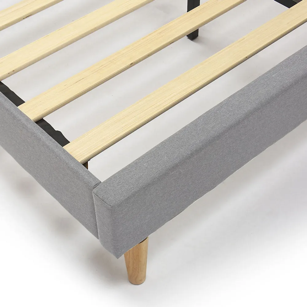 Cadre de lit rembourré Lauren 30 cm, 90 x 190 cm, Gris clair>Vs Venta-Stock Clearance