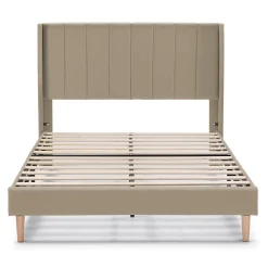 Cadre de lit rembourré Noelia 30 cm, 90x190 cm, Beige><noscript><img width=