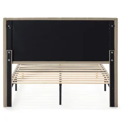 Cadre de lit rembourré Noelia 30 cm, 90x190 cm, Beige><noscript><img width=