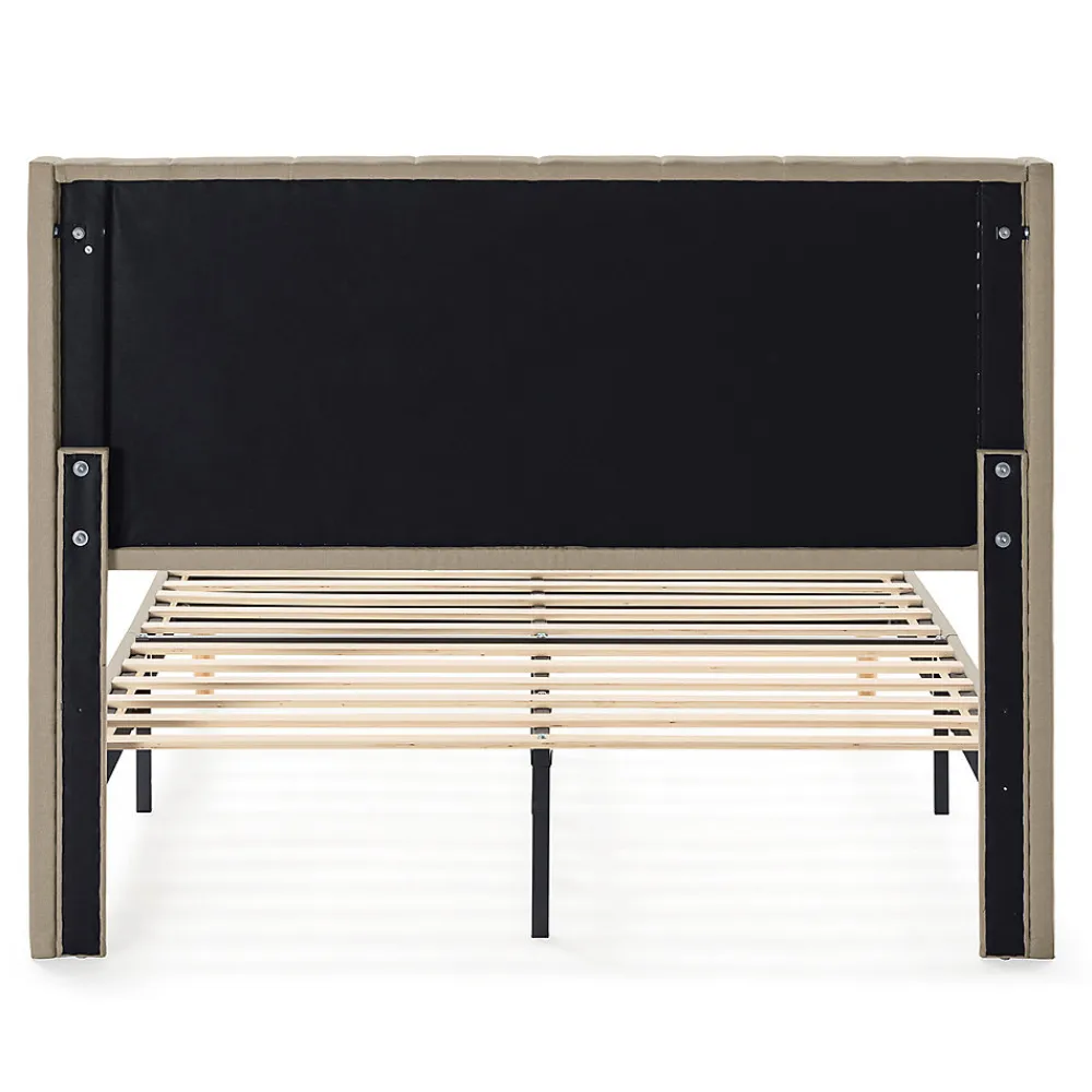 Cadre de lit rembourré Noelia 30 cm, 90x190 cm, Beige>Vs Venta-Stock Discount