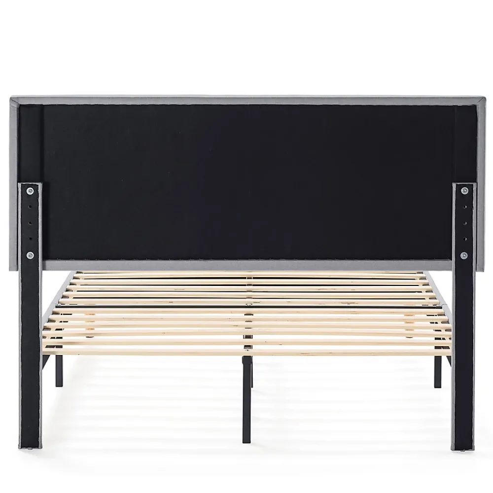 Vs Venta-Stock Cadre de lit rembourré Rosi 30 cm, 90x190 cm, Gris clair* Sommier