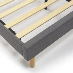 Vs Venta-Stock Cadre de lit rembourré Silvi 30 cm, 140x190 cm, Gris foncé* Sommier