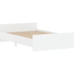 Cadre de lit sans matelas blanc 120x190 cm><noscript><img width=