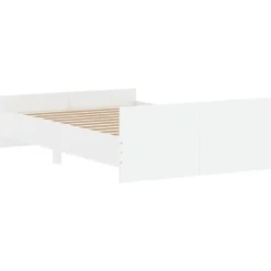 Cadre de lit sans matelas blanc 120x190 cm><noscript><img width=