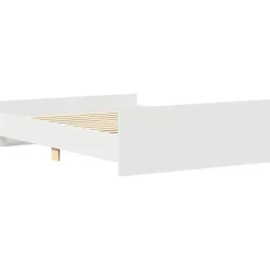 Cadre de lit sans matelas blanc 120x190 cm><noscript><img width=