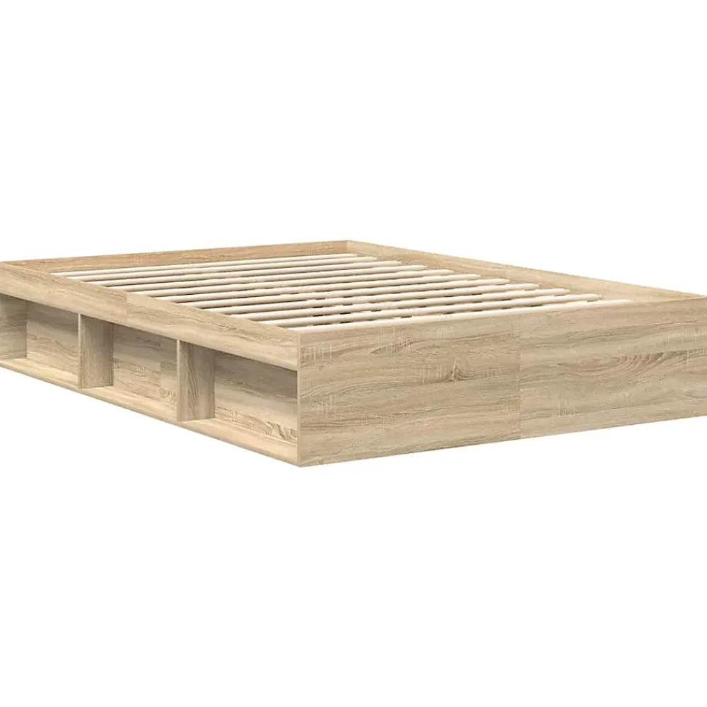 Vidaxl Cadre de lit sans matelas chêne sonoma 120x190 cm* Sommier