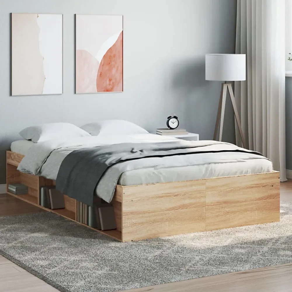 Vidaxl Cadre de lit sans matelas chêne sonoma 120x190 cm* Sommier