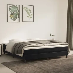 Vidaxl Cadre de lit sans matelas noir 180x200 cm velours* Sommier