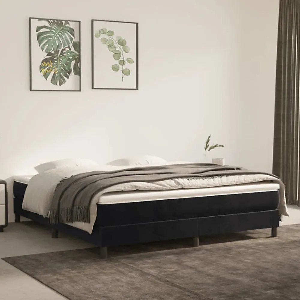 Vidaxl Cadre de lit sans matelas noir 180x200 cm velours* Sommier