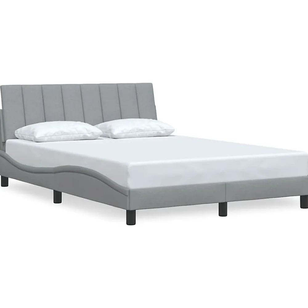 Cadre de lit sans matelas Hanko gris clair 120x200 cm tissu>Vidaxl Clearance
