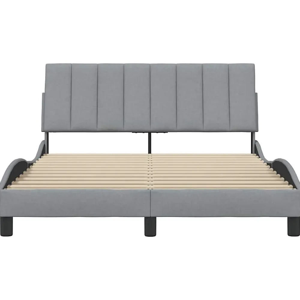 Cadre de lit sans matelas Hanko gris clair 120x200 cm tissu>Vidaxl Clearance