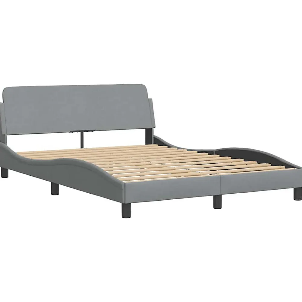 Cadre de lit sans matelas Hanko gris clair 120x200 cm tissu>Vidaxl Clearance