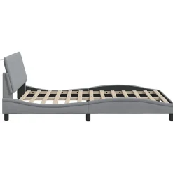Cadre de lit sans matelas Hanko gris clair 120x200 cm tissu><noscript><img width=