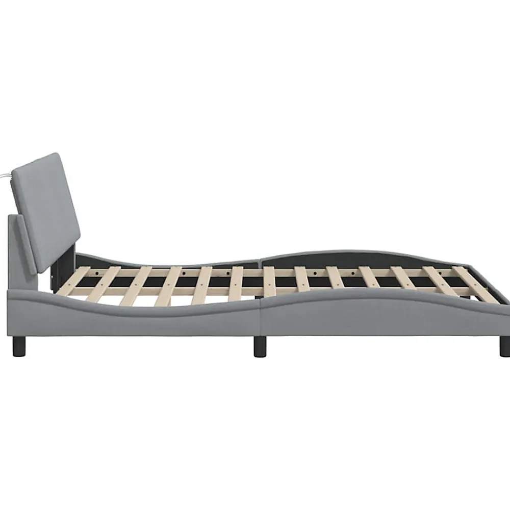 Cadre de lit sans matelas Hanko gris clair 120x200 cm tissu>Vidaxl Clearance
